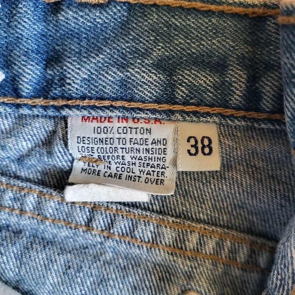 Vintage 80s Mom Jeans Calvin Klein 35x30 High Waisted Med Wash 38 USA Denim - Picture 7 of 16